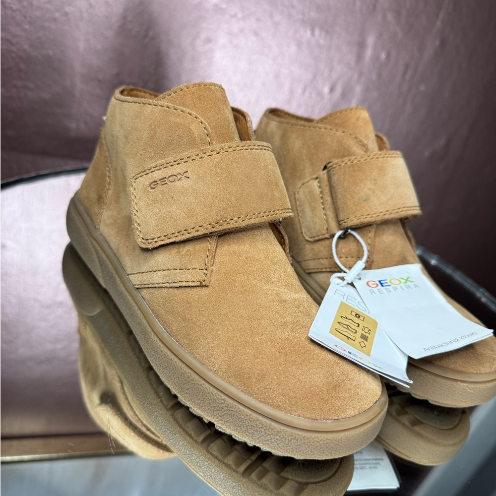 Geox Kids Tan Suede Shoes